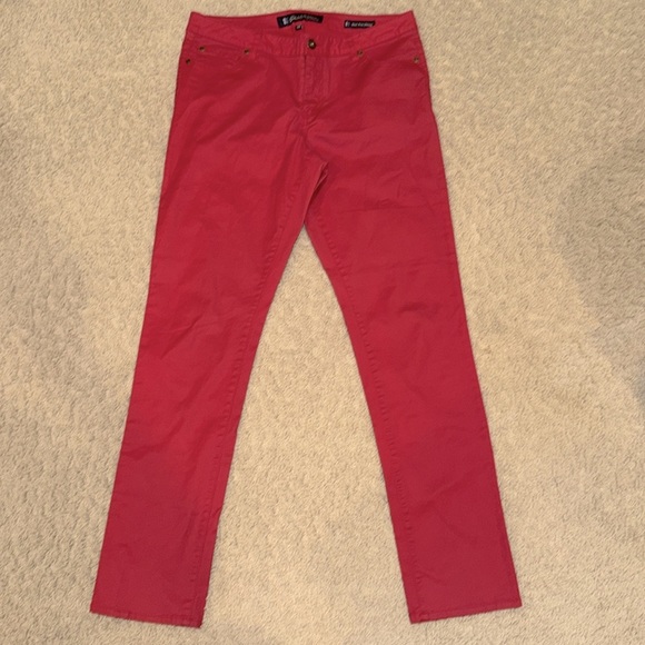 Salt Works Red Coated Denim Jeans Stretch Mid-Rise Classic Style Size 10 - Picture 11 of 12